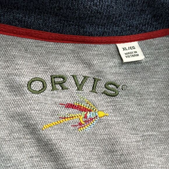 Orvis Men's Classic Fleece Full Zip Sweater Vest Navy Blue Size XL - Picture 7 of 11